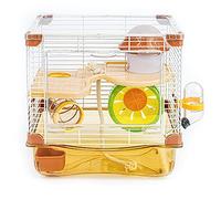 YIBOPET Hamster Cage Small Animal Cage 2 Layers Transparent Spacious Tray Design Easy to Clean Breathable Easy to Assemble