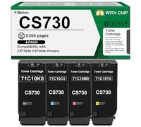 YiBoton High Yield CS730 CX735 Toner Cartridge with Smart Chip (71C10K0 71C10C0 71C10M0 71C10Y0) Replacement for Lexmark CS730de CS735de CS737dze CX730de CX735 CX737 Printers(4-Pack)