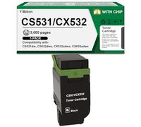 YiBoton High Yield Yield CS531 CX532 Black Toner Cartridge with Smart Chip (75M10K0) Replacement for Lexmark CS531dw CS632dwe CX532adwe CX635adwe Printers(1-Pack)