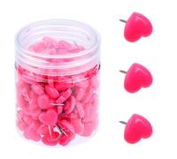 YIBOZI 50/100/150Pieces Heart Push Pins with Case Decorative Thumb Tacks Drawing Pins Map Pins Cork Notice Board Pin for Office