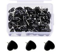 YIBOZI 50/100/150Pieces Heart Push Pins with Case Decorative Thumb Tacks Drawing Pins Map Pins Cork Notice Board Pin for Office