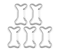 YIBOZI 5Pcs Bone Shape Spring Snapping Clip Metal Keychains Buckle Backpacks Carabiner Dog Chain Buckle Connectors AntiRust