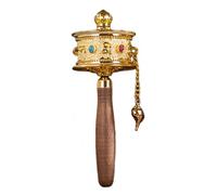 YIBOZI Buddhist Hand-Cranked Prayer Wheel Prayer Double Wheel Collectible
