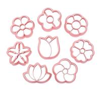 YIBOZI Cookie Molds Pack Of 8 Flower Cookie Molds For Baking Enthusiasts Biscuit Fondant Embosser Stamp Rusts Resistant Dessert Bakewares
