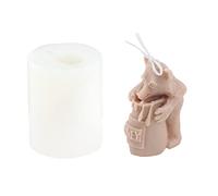 YIBOZI Silicone Stereo Bear Stealing Honey Candle Mold Stump 3D Animal Honey Pot Bear Aromatherapy BeeswaxDecoration Mold Silicone Mold