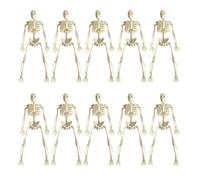 YIBOZI Skeleton Figurines,10Pieces Halloween Skeleton Figures Decors Movable Halloween Skeletons Figurine For Eerie Seasonal Home Ornament