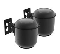 Yibracki Speaker Wall Mounts for HomePod, 2 Packs with Speaker Covers, Adjustable Swivel & Tilt, Black Steel, Waterproof