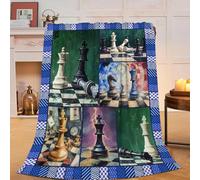 Yibuda Chess Blanket Chess Board Flannel Plush Throw Blanket Cozy Board Game Decor Fleece Stuff Blanket Gifts for Lover Girls Boys Kids Adults Women Bed Travel 40"x50"