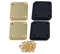 Yibuy 10 Set of Gold Neck Plate for Guitar 4 Hole Style