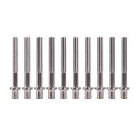 Yibuy 10 x Drum Tension Rods 1.77"x0.24" Drum Screw Silver Metal Drum Accessory M6x45mm
