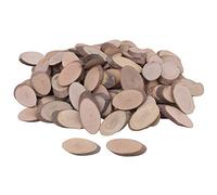 Yibuy 100Piece 4x2x0.5cm Wood Slice Oval Log Disc for Arts & Crafts & Ornament