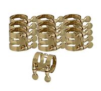 Yibuy 10pcs Brass Alto Saxophone Mouthpiece Ligatures Golden Carved Designs