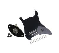 Yibuy 2 Pcs Guitar Pickguard Dual Pickup Loaded Black Jack Plate for Repair 280mm/11.02"