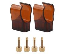 Yibuy 2 Pieces Chinese Erhu Fine Turner Tool Brown & Yellow for Music Lover with Screws Nuts