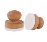 Yibuy 2 Pieces Guitar String Brush Fingerboard Rub Brown for Music Lover 1.93"x1.89"