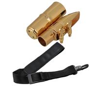 Yibuy 2Pcs Professional Sax Mouthpiece for 6# Soprano B Flat with Neck Strap for Music Lover
