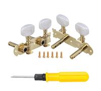 Yibuy 3 Pieces 4-String Machine Heads Tuners for Ukulele 1 L 1 R Golden Screw 2.95"x0.65"