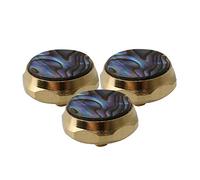 Yibuy 3 Pieces Trumpets Finger Buttons Alloy Silver with Abalone Shell Inlay