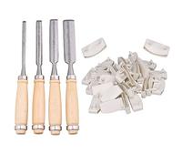 Yibuy 30 Pcs Bed Slat Single End Holders w/ 4x Wood Chisel 7mm 12mm 15mm 22mm
