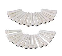 Yibuy 30 Pieces Cattle Bone Acoustic Guitar 1.9mm Slot Bridge Pin with Pearl Shell Dot