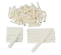 Yibuy 50pcs Plastic Guitar Bridge Saddles Nuts Cream for 6 String Acoustic Folk Guitar