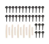 Yibuy 5x Saddle and 5x Nut and 30Pcs Black Metal Skull Pins Guitar Repair Set