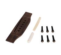 Yibuy 6 Pcs White Pearl Ebony End Pin with Bone Saddle & Nut Rosewood Bridge