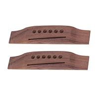 Yibuy 6 String Folk Guitar Rosewood Bridge Guitar Accessories Brown Set of 2