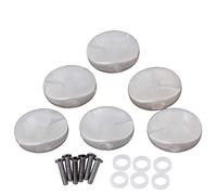 Yibuy 6pcs Small Round Head Guitar String Tuning Peg Button Plastic White Pearl Color