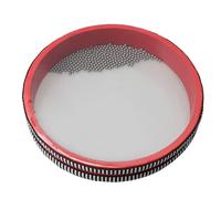 Yibuy 8 Inch Red Wood Ocean Drum with Plastic Drum Skin Musical Educational Tool