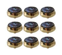 Yibuy 9 Pieces Trumpets Finger Buttons Alloy Golden with Abalone Shell Inlay
