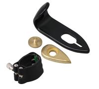 Yibuy Black Soft Ligature Fastener for Tenor Saxophone & Thumb Hook Rest Support Kit