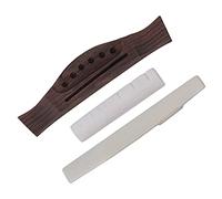 Yibuy Bone Saddle & Nut with Rosewood Bridge Musical Instrument Parts Kit