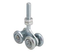 Yibuy dual-wheel rail hanging trolley sliding track drum H4-3 nut silver suitable for door thickness 35-45mm