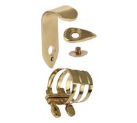 Yibuy Gold Tenor Saxophone Mouthpiece Ligature with Thumb Hook Rest Holder Kit 40x25mm