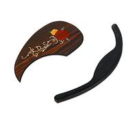 Yibuy Guitar Ebony Arm Rest 220x33x7mm & Rosewood Pickguard w/Flower Pattern