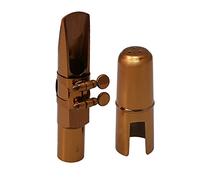 Yibuy Rose Gold B Flat Tenor Saxophone Sax Mouthpiece with Ligature Cap 9#