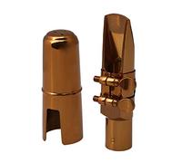 Yibuy Rose Gold Brass E Flat Alto Saxophone Mouthpiece with Ligature Cap 8#