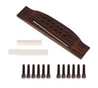 Yibuy Rosewood Bridge & Pin Bone Saddle & Nut Set for 12 String Folk Guitar