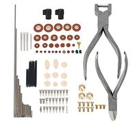 Yibuy Sax Leather Pads & Screws & Pliers & Cap Plugs Kit for Tenor Saxophone