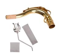 Yibuy Saxophone Lyre Clip Holder Copper Tenor Saxophone Elbow Bend Neck Golden