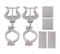 Yibuy Silver Clarinet Lyre Holders for Marching Band 1.18 to 1.46 Inch Pack of 2