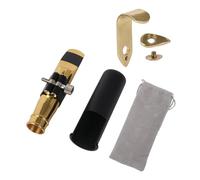 Yibuy Tenor Saxo Mouthpiece 7# Clamp Kit for Pop Gold w/Thumb Hook Rest 48.5x18x27mm