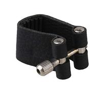 Yibuy Tenor Saxophone Ligature Type3 - Professional PU Leather Reed Card with Rubber Mouthpiece Adjustable Screw Scratch-Proof Design for Enhanced Sound Quality and Secure Fit