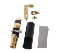 Yibuy Tenor Saxophone Mouthpiece 8# Gold Clamp Cap Kit for Repair w/Thumb Hook Rest