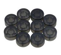Yibuy Transparent Black Plastic Guitar Effect Pedal Conservation Cap Hole Distance about 38mm Hole Diameter about 4mm Pack of 10