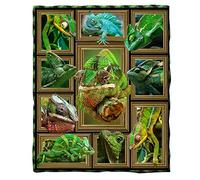 YIBZEE Chameleon Blanket - Soft Comfy Flannel Plush Sofa Bed Couch Throw Blanket for Kids and Adult Lightweight Warm Cozy All Season Blankets (Chameleon, 80 x 60in)