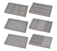 Yicaam Velvet Jewelry Trays, Stackable Drawer Inserts, Organizer & Display for Rings, Earrings, Bangles, Bracelets, Necklaces