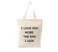 Yicadorn Gifts for Girlfriend Adult,I Love You More The End I Win,Birthday Christmas Valentines Xmas Gifts for Her,Tote Bag,Personalised Girlfriend Birthday Presents,Stocking Fillers for Women