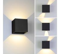 YICALE LED Outdoor Wall Lights 12W,IP65 Waterproof Up and Down Lights Outdoor 3000K Up Down Outside Light Adjustable Beam Aluminum,Black Outside Wall Light for Garden,Garage,Bedroom,Living Room,Porch